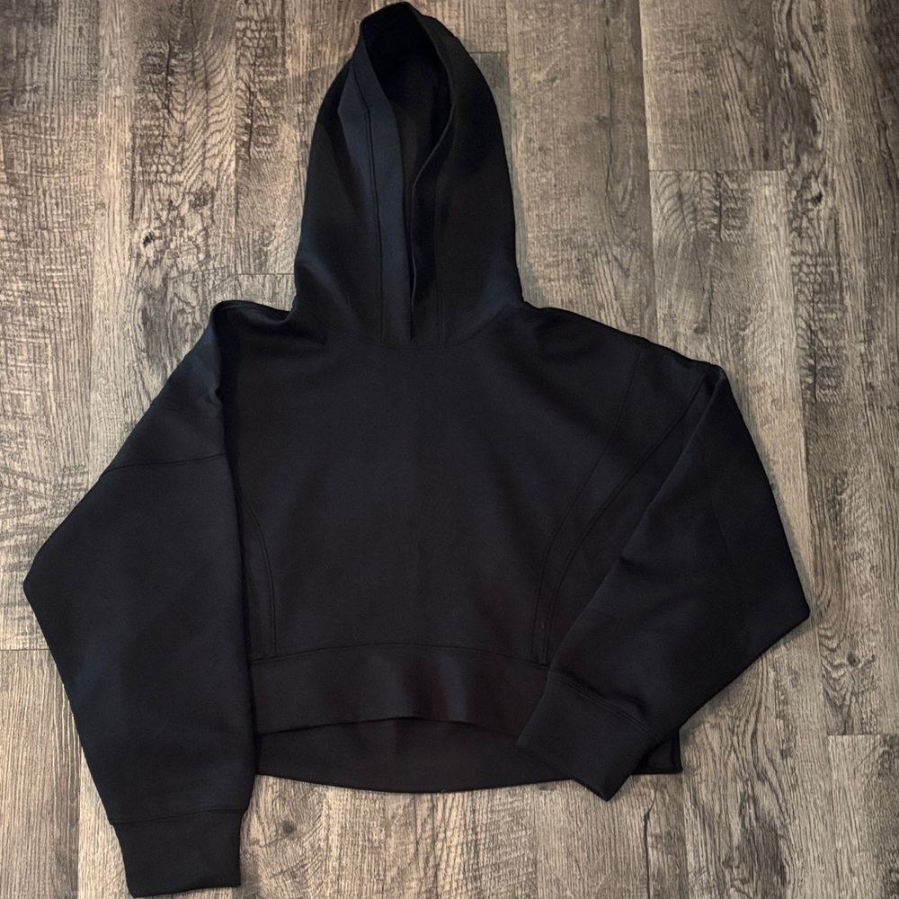 Abercrombie and Fitch YPB Cropped Hooded Sweatshirt - Black - Size Large